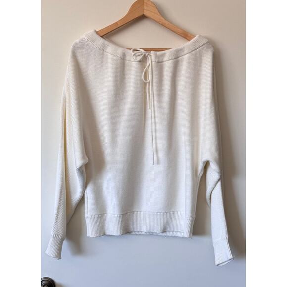 Helmut Lang Ruched Dolman Sleeve Sweater in Ivory Size Small - Picture 5 of 7